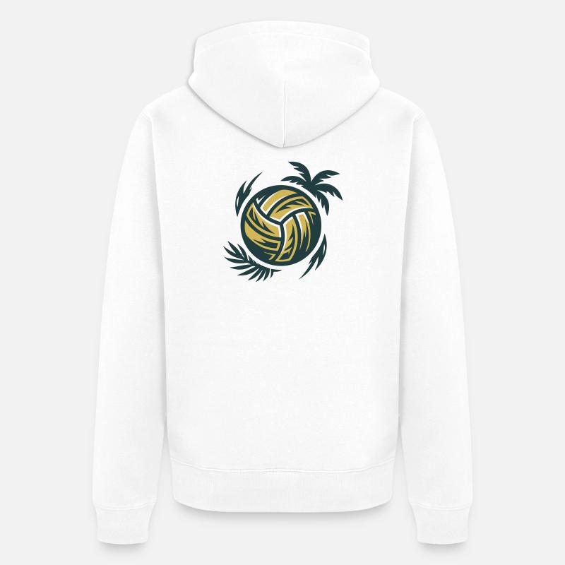 Tournoi de Beach Volleyball Wave Sunset - Veste à capuche bio Premium Unisexe - blanc