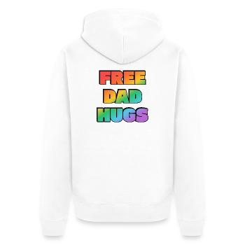 Rainbow Free Papa-Umarmungen - Unisex Premium Bio Zip Hoodie - Weiß - Hinten - Thijin (182cm)
