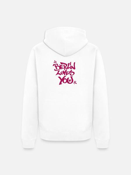Berlin loves you graffiti style - Unisex Premium Organic Zip Hoodie - white