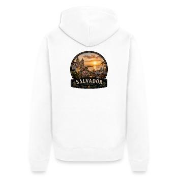 Colonial style port city Salvador Brazil - Unisex Premium Organic Zip Hoodie - white - Back - Thijin (182cm)