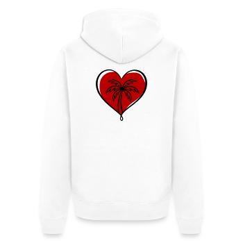 Palmier Amour au cœur - Veste à capuche bio Premium Unisexe - blanc - Dos - Thijin (182cm)