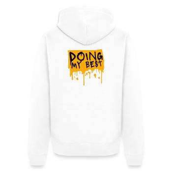 Doing My Best Funny Honest Motivational Saying - Unisex Premium Organic Zip Hoodie - white - Back - Thijin (182cm)