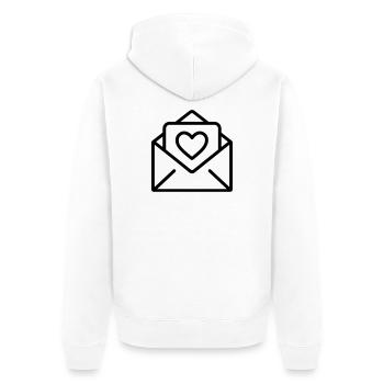 Love Letter - Unisex Premium Organic Zip Hoodie - white - Back - Thijin (182cm)