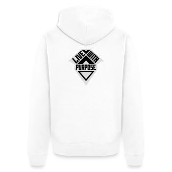 Live With Purpose Motivation Sinn Mindset Spruch - Unisex Premium Bio Zip Hoodie - Weiß - Hinten - Thijin (182cm)