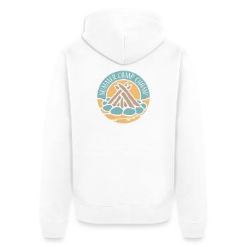Summer Camp Champ Fun Kids Outdoor Adventure - Unisex Premium Organic Zip Hoodie - white - Back - Thijin (182cm)
