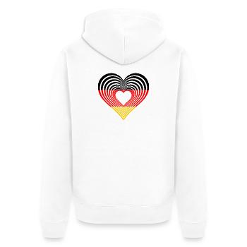 Deutschland Herz Germany - Unisex Premium Bio Zip Hoodie - Weiß - Hinten - Thijin (182cm)