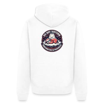 Ne pas déranger : Paresseux endormi - Veste à capuche bio Premium Unisexe - blanc - Dos - Thijin (182cm)
