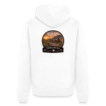 Terlingua Ghost Town Texas Desert Sunset - Unisex Premium Organic Zip Hoodie - white - Back - Thijin (182cm)