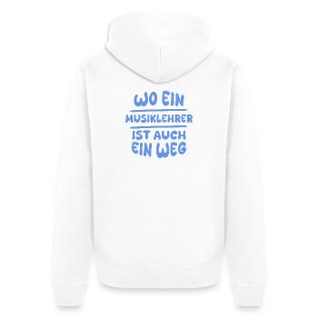 Musiklehrer als Geschenkidee - Unisex Premium Bio Zip Hoodie - Weiß - Hinten - Thijin (182cm)
