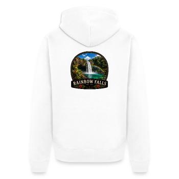 Hawaii Rainbow Falls Vacation USA Caribbean - Unisex Premium Organic Zip Hoodie - white - Back - Thijin (182cm)