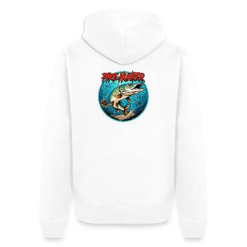 Motif de la pêche au brochet - Veste à capuche bio Premium Unisexe - blanc - Dos - Thijin (182cm)
