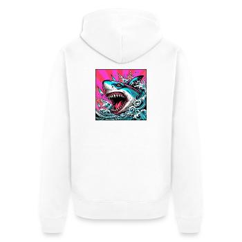 Requin - Veste à capuche bio Premium Unisexe - blanc - Dos - Thijin (182cm)