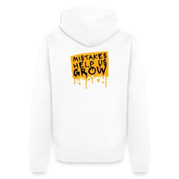 Mistakes Help Us Grow Lustig Motivational Wachstum - Unisex Premium Bio Zip Hoodie - Weiß - Hinten - Thijin (182cm)