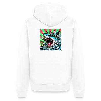Requin - Veste à capuche bio Premium Unisexe - blanc - Dos - Thijin (182cm)