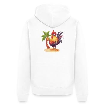 Palmier d’été Coq - Veste à capuche bio Premium Unisexe - blanc - Dos - Thijin (182cm)