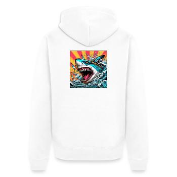 Requin - Veste à capuche bio Premium Unisexe - blanc - Dos - Thijin (182cm)