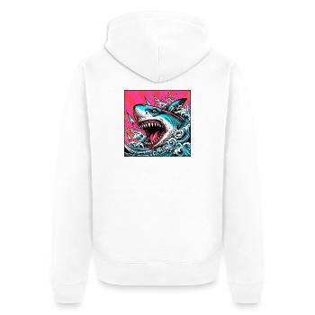 Requin - Veste à capuche bio Premium Unisexe - blanc - Dos - Thijin (182cm)
