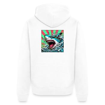 Requin - Veste à capuche bio Premium Unisexe - blanc - Dos - Thijin (182cm)