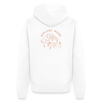 explore-more-orange-design - Veste à capuche bio Premium Unisexe - blanc - Dos - Thijin (182cm)