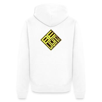 Be The Light Motivierend Positivität Spruch Logo - Unisex Premium Bio Zip Hoodie - Weiß - Hinten - Thijin (182cm)