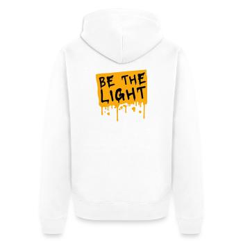 Be The Light Motivierend Positivität Spruch Logo - Unisex Premium Bio Zip Hoodie - Weiß - Hinten - Thijin (182cm)