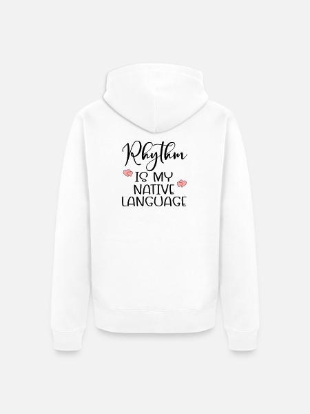 Rhythm Dance Language - Unisex Premium Organic Zip Hoodie - white