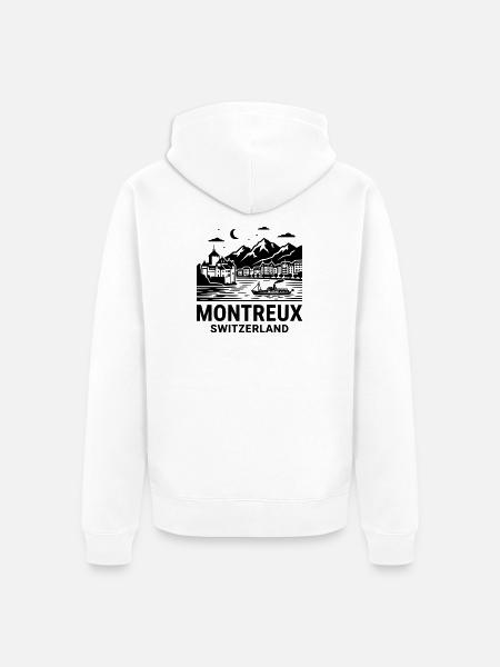 Montreaux, Suisse - Veste à capuche bio Premium Unisexe - blanc