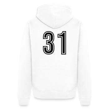 Symbole du chiffre 31 - Veste à capuche bio Premium Unisexe - blanc - Dos - Thijin (182cm)