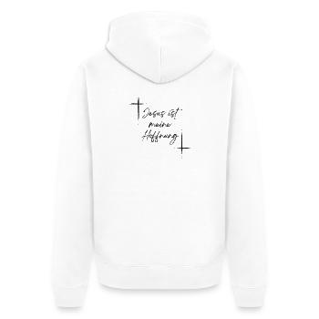 Jesus ist meine Hoffnung – Christliches T-Shirt - Unisex Premium Bio Zip Hoodie - Weiß - Hinten - Thijin (182cm)