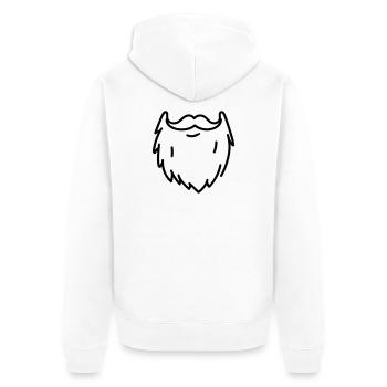 Beard - Unisex Premium Bio Zip Hoodie - Weiß - Hinten - Thijin (182cm)