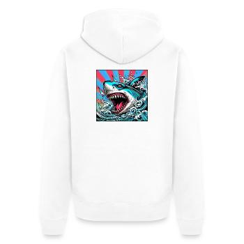 Requin - Veste à capuche bio Premium Unisexe - blanc - Dos - Thijin (182cm)