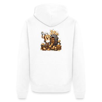 Küchenheld Toast Slice - Unisex Premium Organic Zip Hoodie - white - Back - Thijin (182cm)