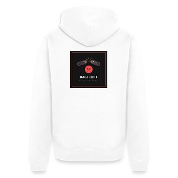 Rage Quit – Gamer Humoristique - Veste à capuche bio Premium Unisexe - blanc - Dos - Thijin (182cm)