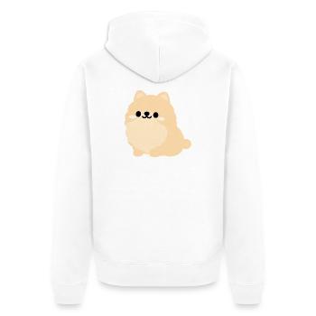 Petit poméranien pastel - Veste à capuche bio Premium Unisexe - blanc - Dos - Thijin (182cm)