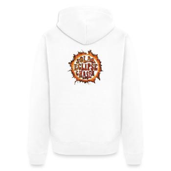 Solar eclipse chaser - Unisex Premium Organic Zip Hoodie - white - Back - Thijin (182cm)