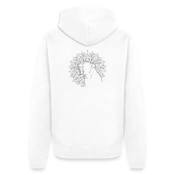 Roaring lion in mandala coloring page - Unisex Premium Organic Zip Hoodie - white - Back - Thijin (182cm)