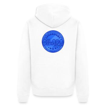 Dilara - Unisex Premium Bio Zip Hoodie - Weiß - Hinten - Thijin (182cm)