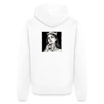Königin der Nächte Tattoo - Unisex Premium Bio Zip Hoodie - Weiß - Hinten - Thijin (182cm)