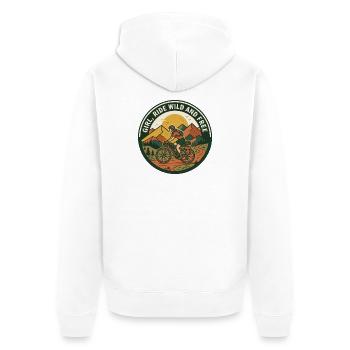 Girl Ride Wild And Free Gravel Bike Abzeichen - Unisex Premium Bio Zip Hoodie - Weiß - Hinten - Thijin (182cm)