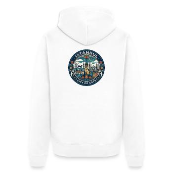 Istanbul Turkey Cats - Veste à capuche bio Premium Unisexe - blanc - Dos - Thijin (182cm)