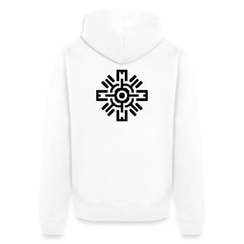 Aztec sun - Unisex Premium Organic Zip Hoodie - white - Back - Thijin (182cm)