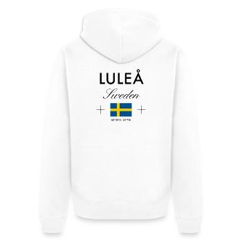 Luleå, Suède, coordonne le souvenir de voyage - Veste à capuche bio Premium Unisexe - blanc - Dos - Thijin (182cm)