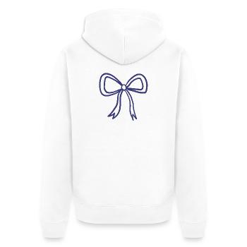 Minimal Ribbon Bow Line Art - Unisex Premium Organic Zip Hoodie - white - Back - Thijin (182cm)