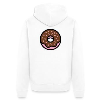 Icône des donuts au chocolat - Veste à capuche bio Premium Unisexe - blanc - Dos - Thijin (182cm)