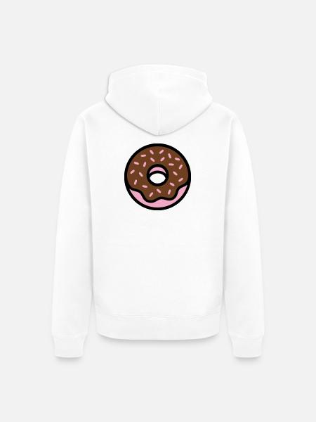 Donut Chocolate Sprinkles Icon - Unisex Premium Organic Zip Hoodie - white