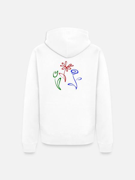 Three flowers - Unisex Premium Organic Zip Hoodie - white