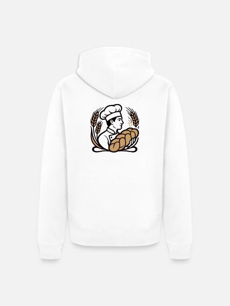 Baecker Hefezopf Logo - Unisex Premium Organic Zip Hoodie - white