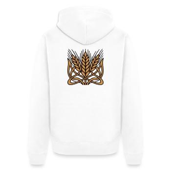 Weizen Kornaehren Grafik - Unisex Premium Bio Zip Hoodie - Weiß - Hinten - Thijin (182cm)