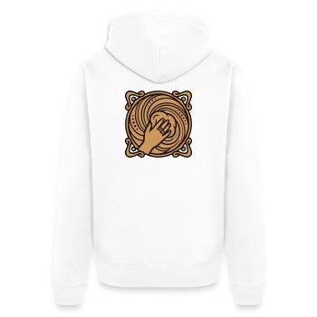 Haende Kneten Teig Grafik - Unisex Premium Bio Zip Hoodie - Weiß - Hinten - Thijin (182cm)