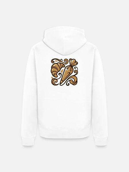 Croissant Spritzbeutel Icon - Unisex Premium Bio Zip Hoodie - Weiß